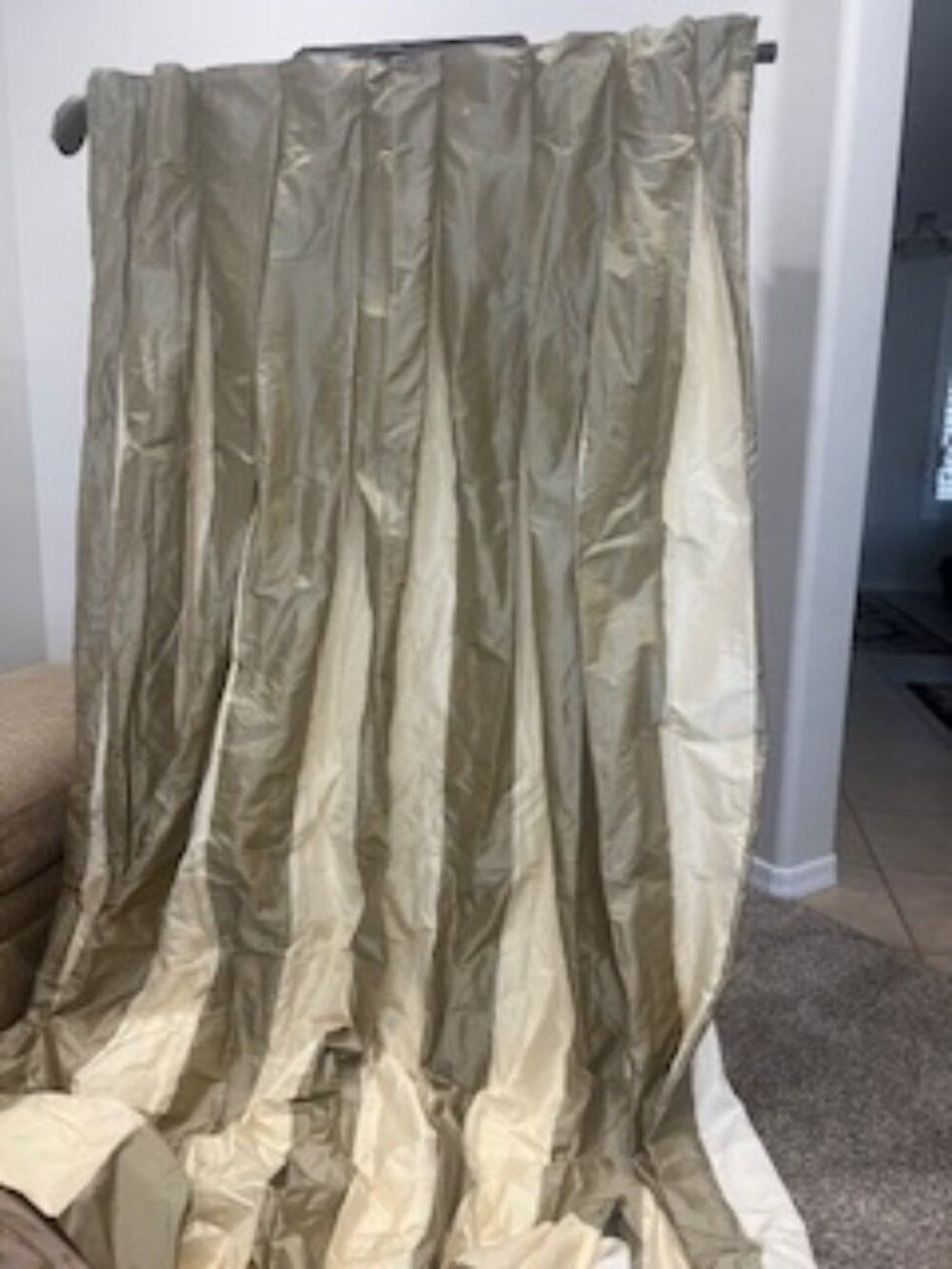 Pleated Restoration Hardware Silk Drapes